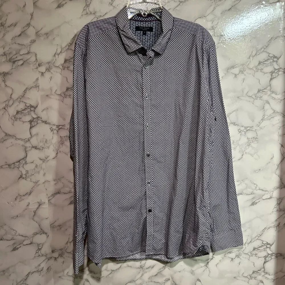 Ted Baker London Long Sleeve Circle Geo Print Shirt Size Mens S